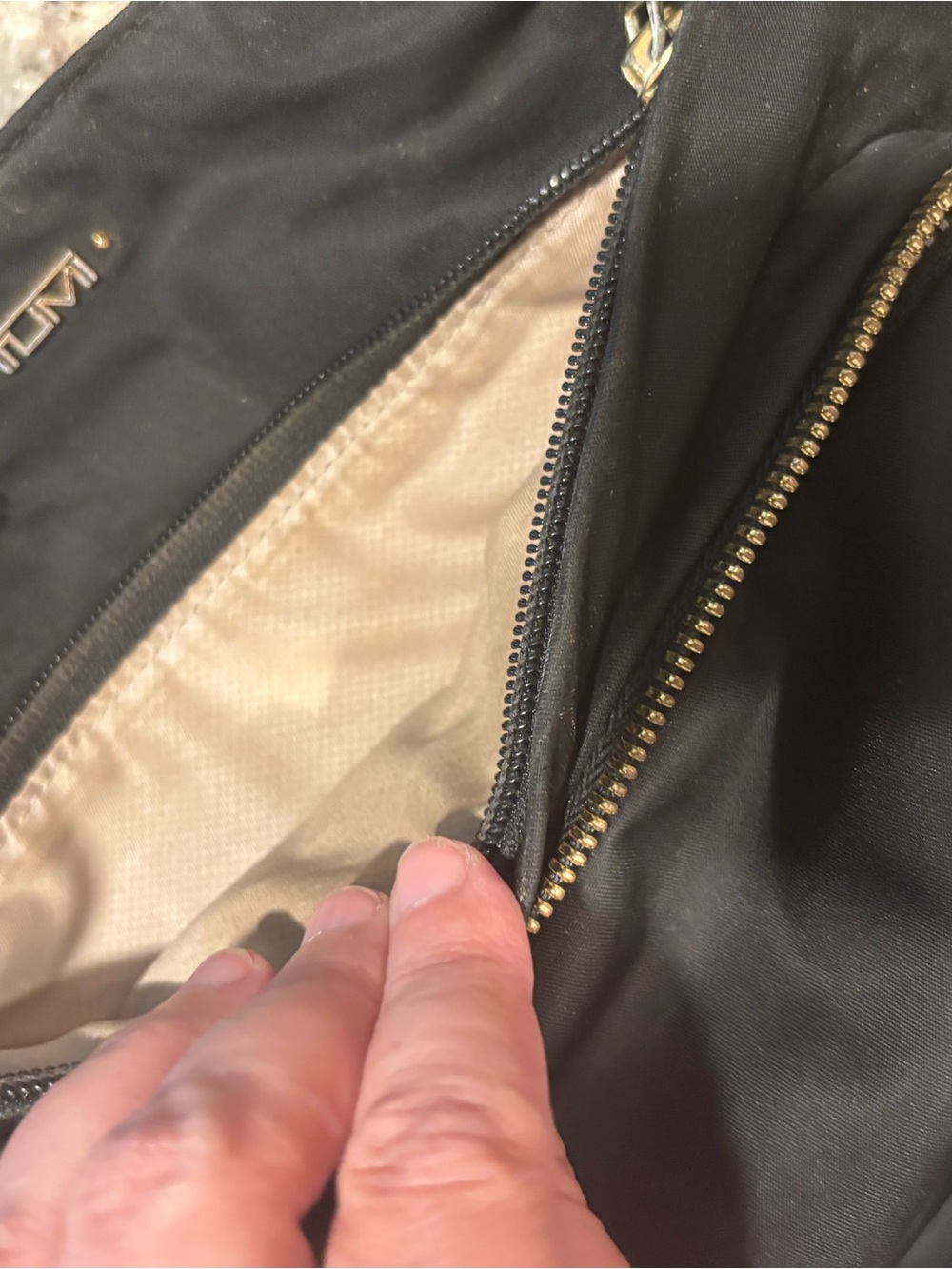 Tumi Black Nylon Crossbody with Gold Accents - Picture 5 of 9